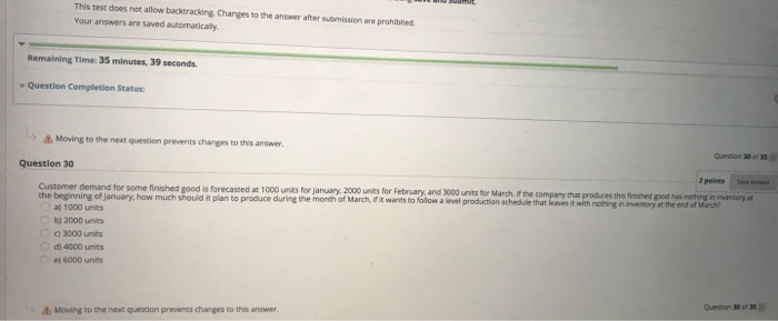 This test does not allow backtracking Changes to