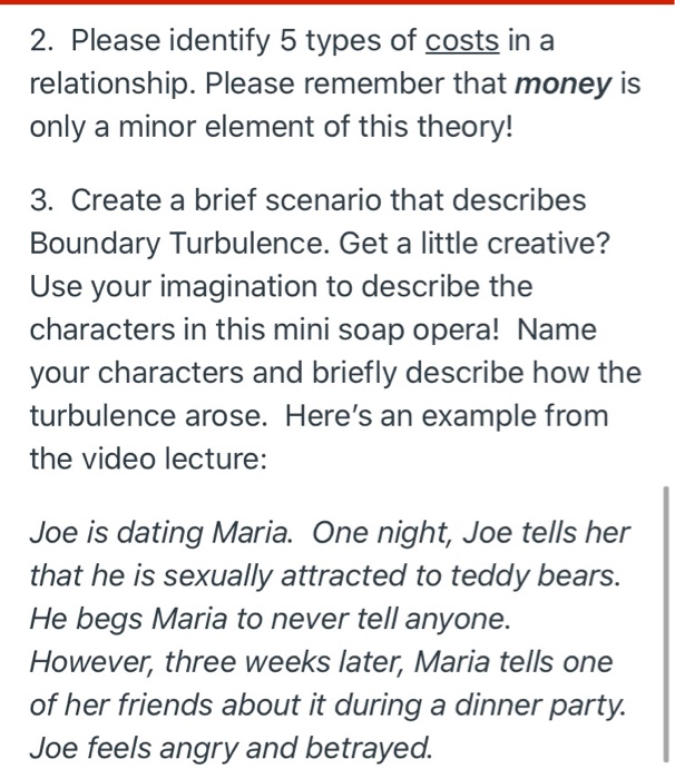 2. Please identify 5 types of costs in a