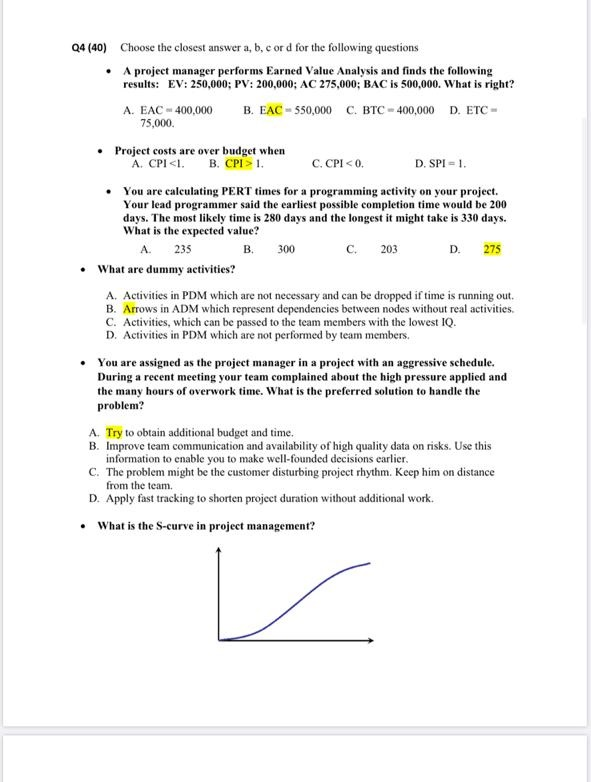 answer and explain for 5 questions please (page