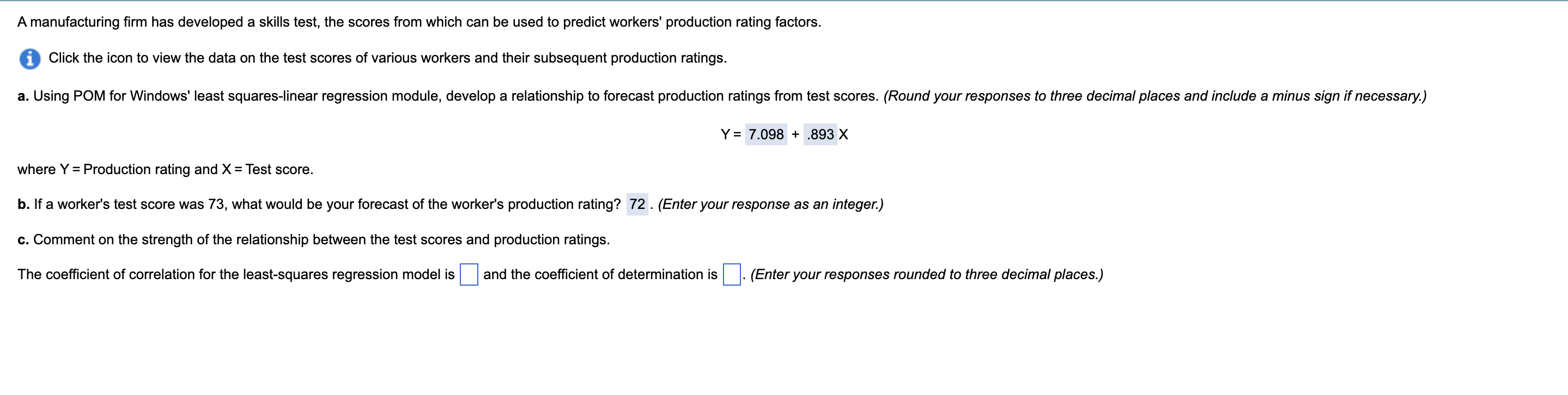 de Tima More info w es Worker Test Score Worker