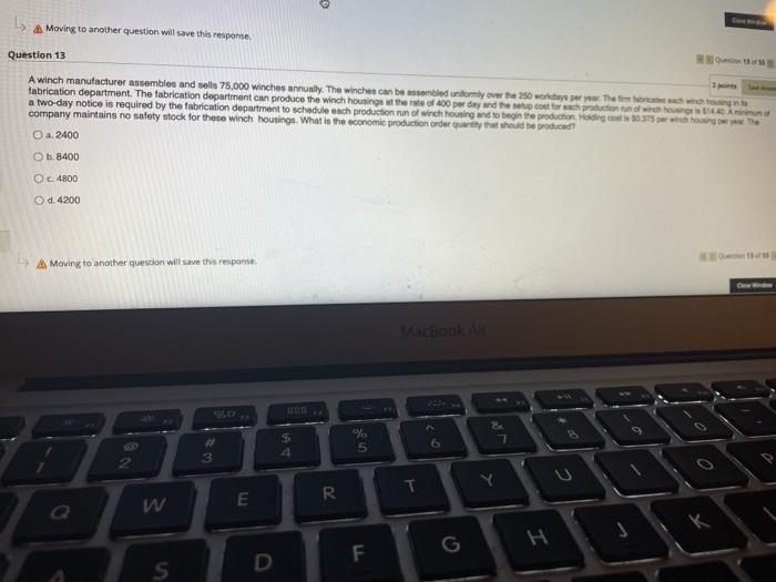 A Moving to another question will save this