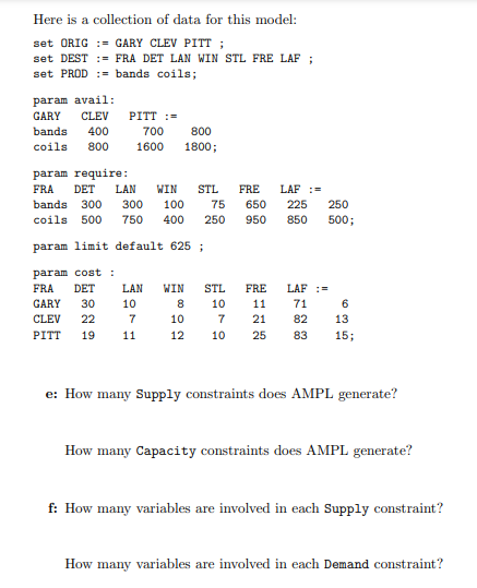 (40 points) This modeling question deals with a