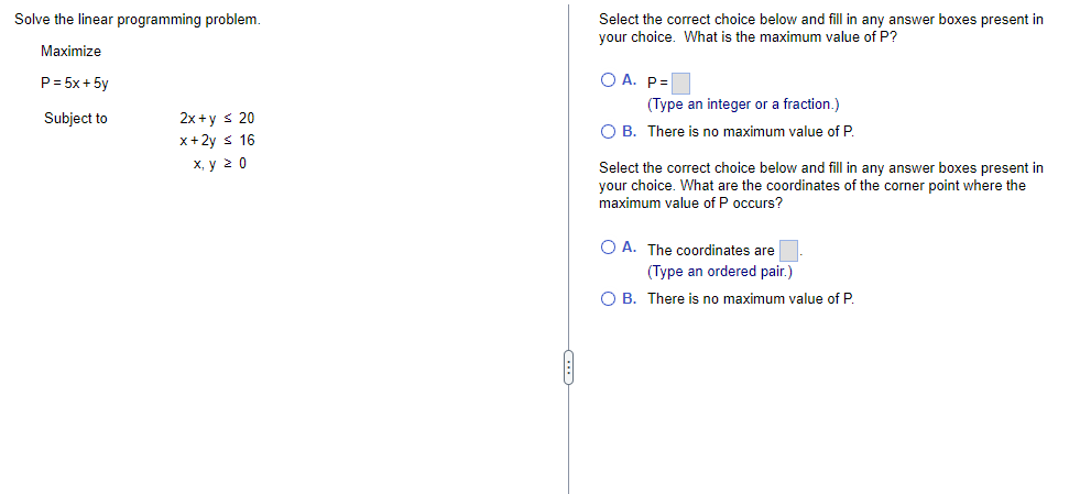 Thank you Solve the linear programming problem.