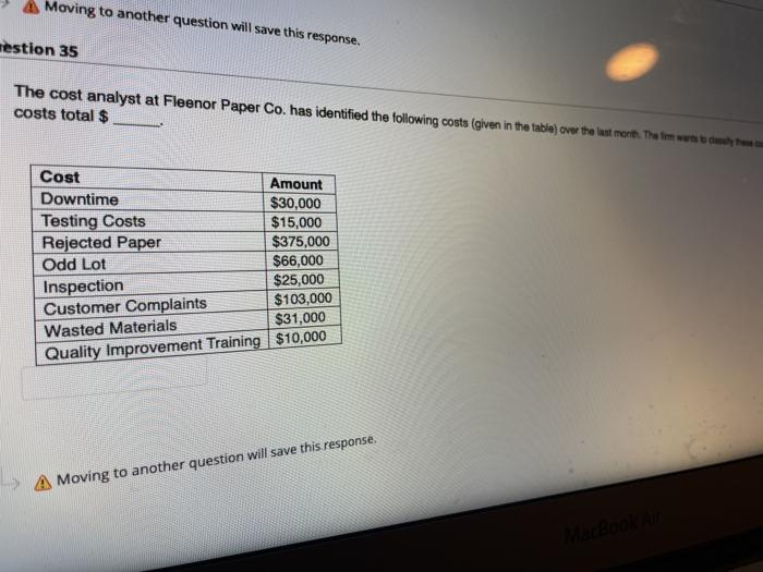 Moving to another question will save this