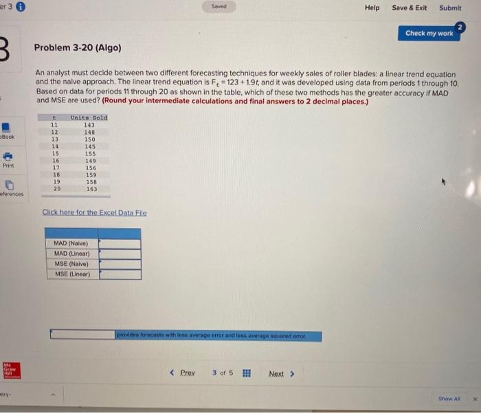 er 3 Saved Help Save & Exit Submit Check my work