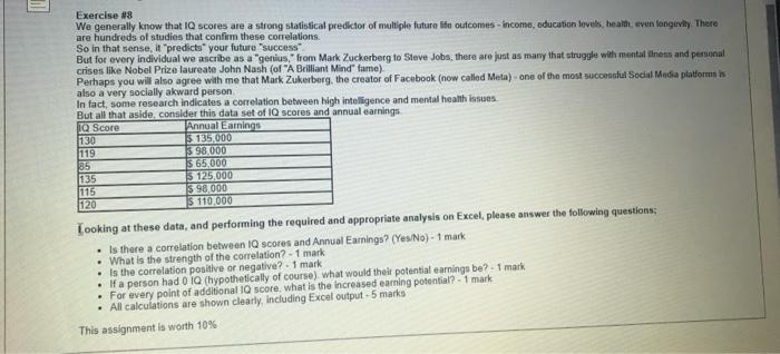 Exercise #8 We generally know that I scores are a