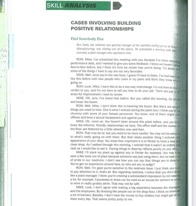 please answer question a and b SKILL ANALYSIS