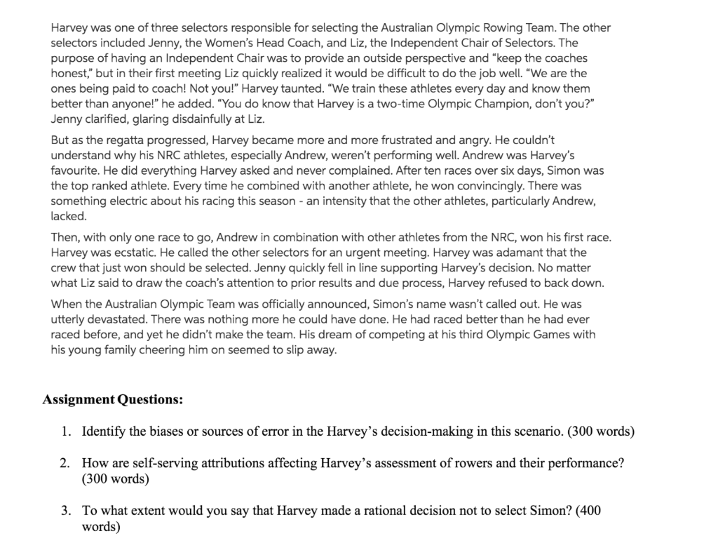 Case Study: Simon is an Australian rower. For