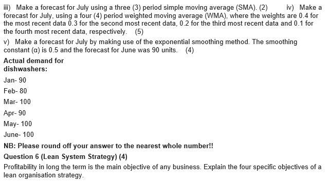 Question 4. (Process Design) (6) Briefly explain