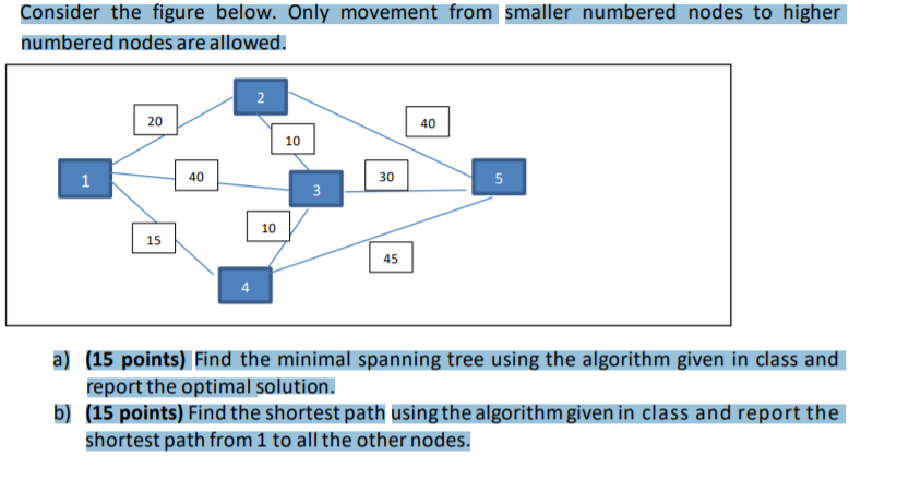 Consider the figure below. Only movement from