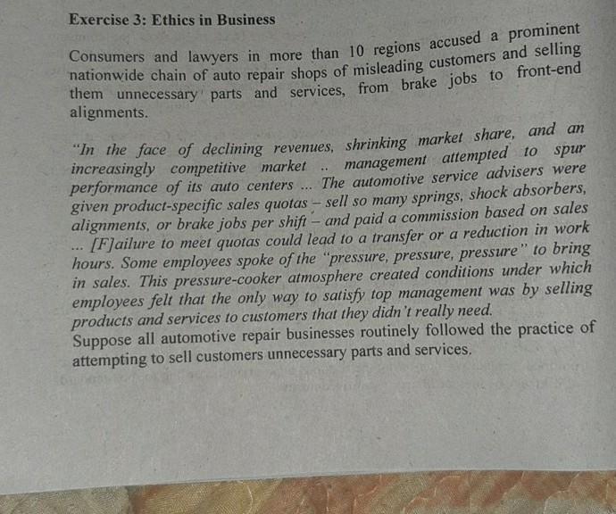 CHAPTER 1 EXERCISE 3 Exercise 3: Ethics in