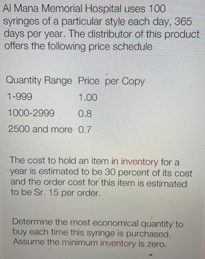 Al Mana Memorial Hospital uses 100 syringes of a