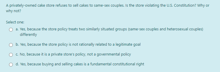 A privately-owned cake store refuses to sell