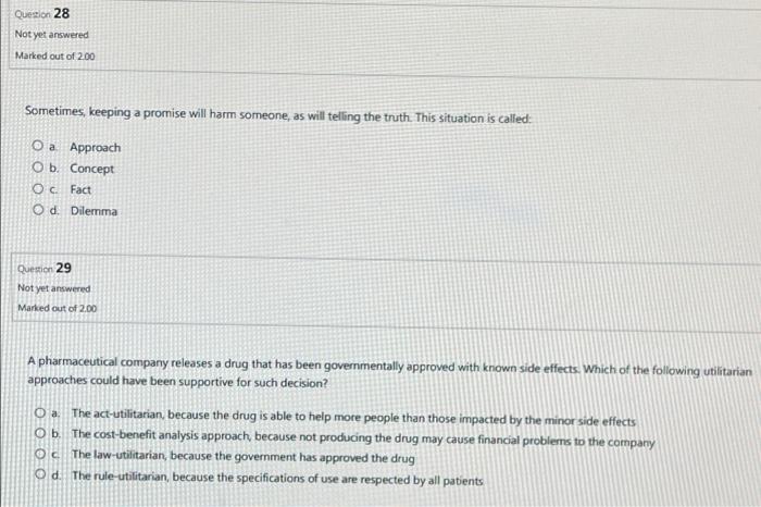 Question 27 Not yet answered Marked out of 2.00