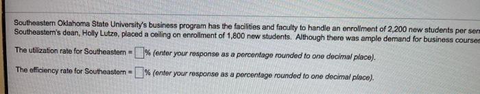 had to split up question Southeastern Oklahoma