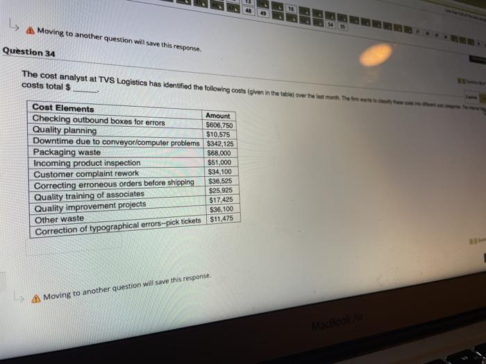 G Moving to another question will save this