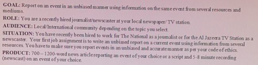 Just i need a report like a newspaper reports, on
