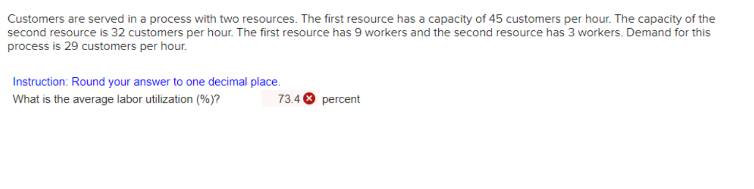 Customers are served in a process with two