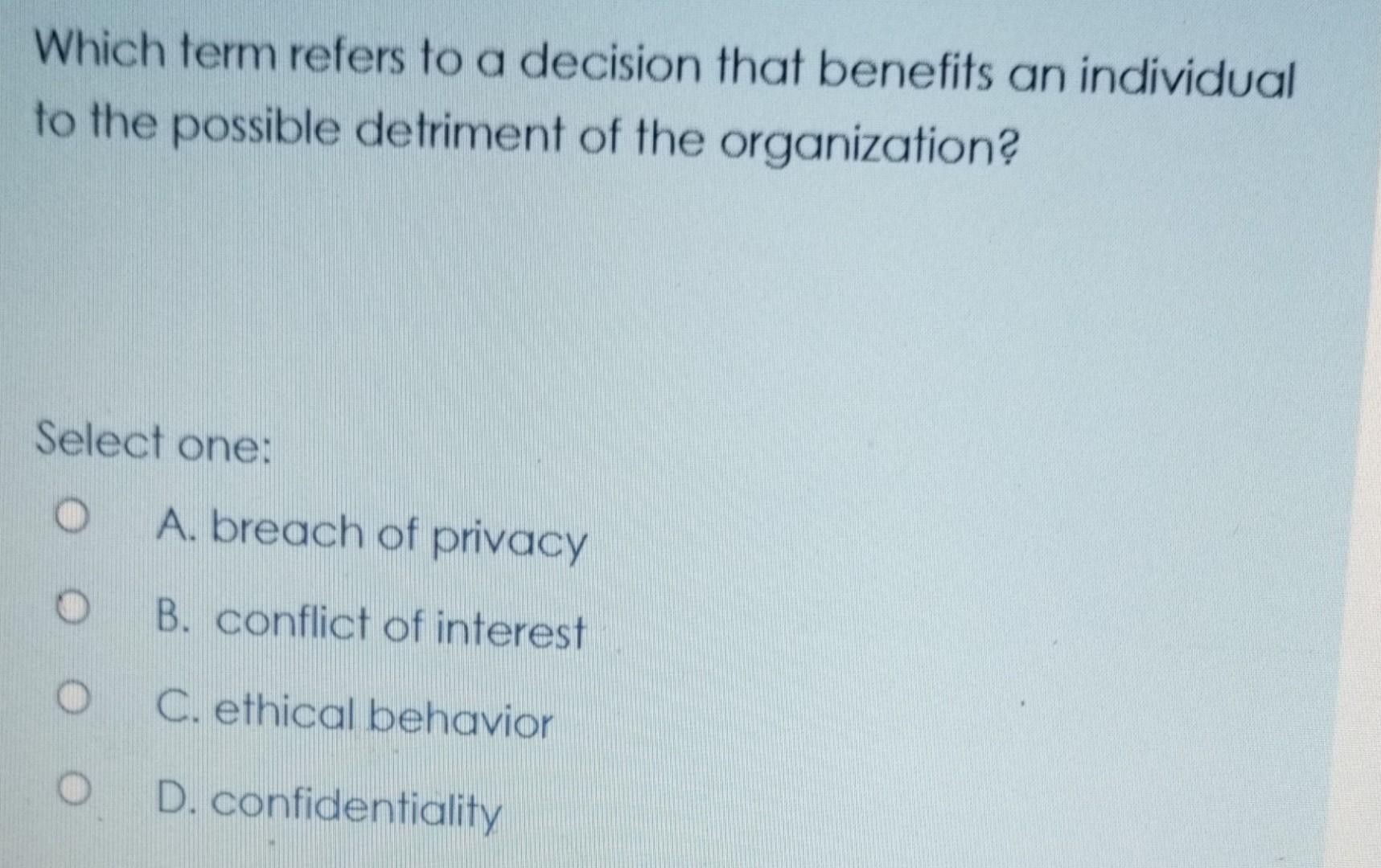 can someone answer this question? Which term