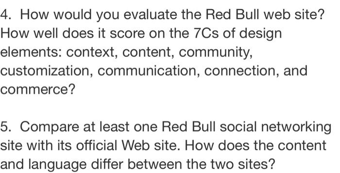 this is a red bull case 4. How would you evaluate