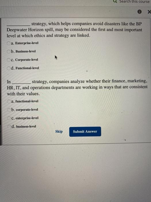 Search this course strategy, which helps