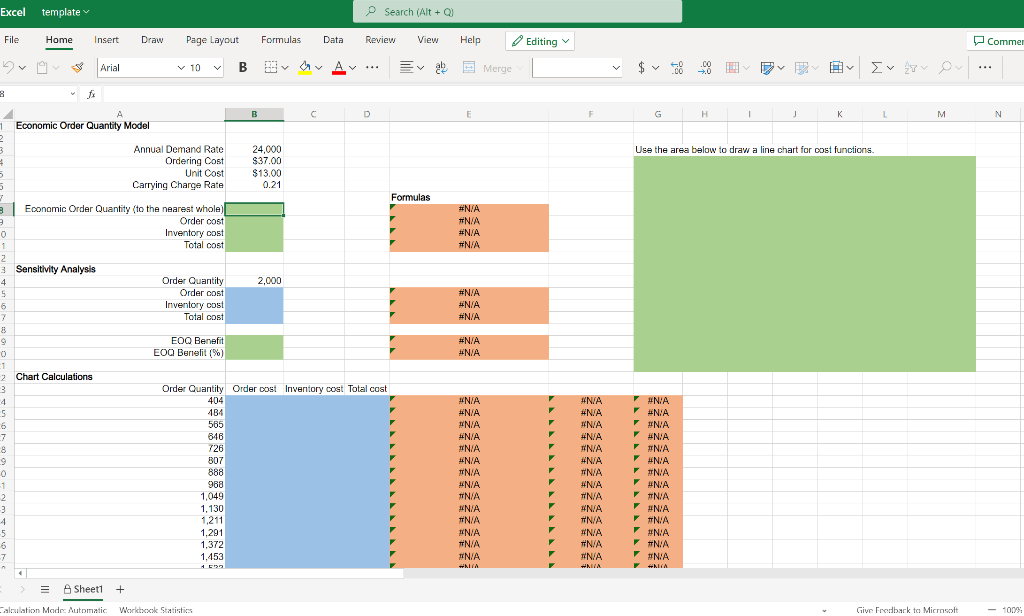 Excel template Search (Alt + Q) File Home Insert