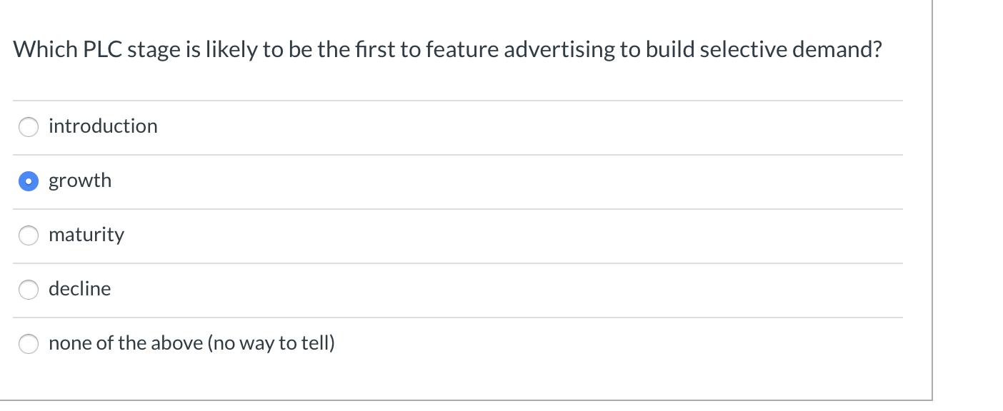Which PLC stage is likely to be the first to