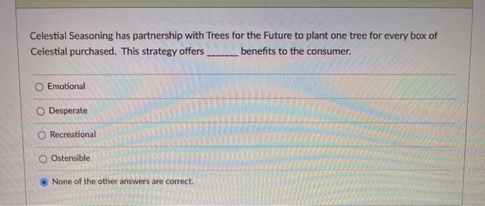 Celestial Seasoning has partnership with Trees