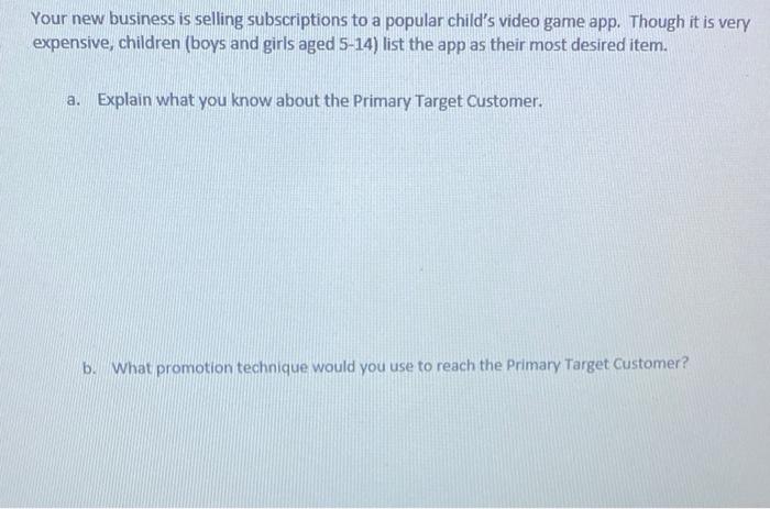 Your new business is selling subscriptions to a