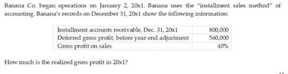 Banana Co. began operations on January 2, 20x1.