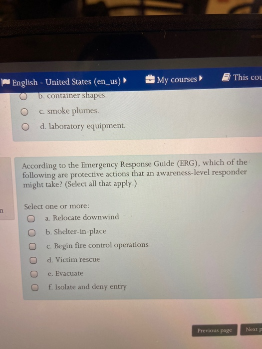 My courses This cou English - United States