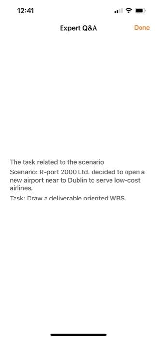 The task related to the scenario Scenario: R-port