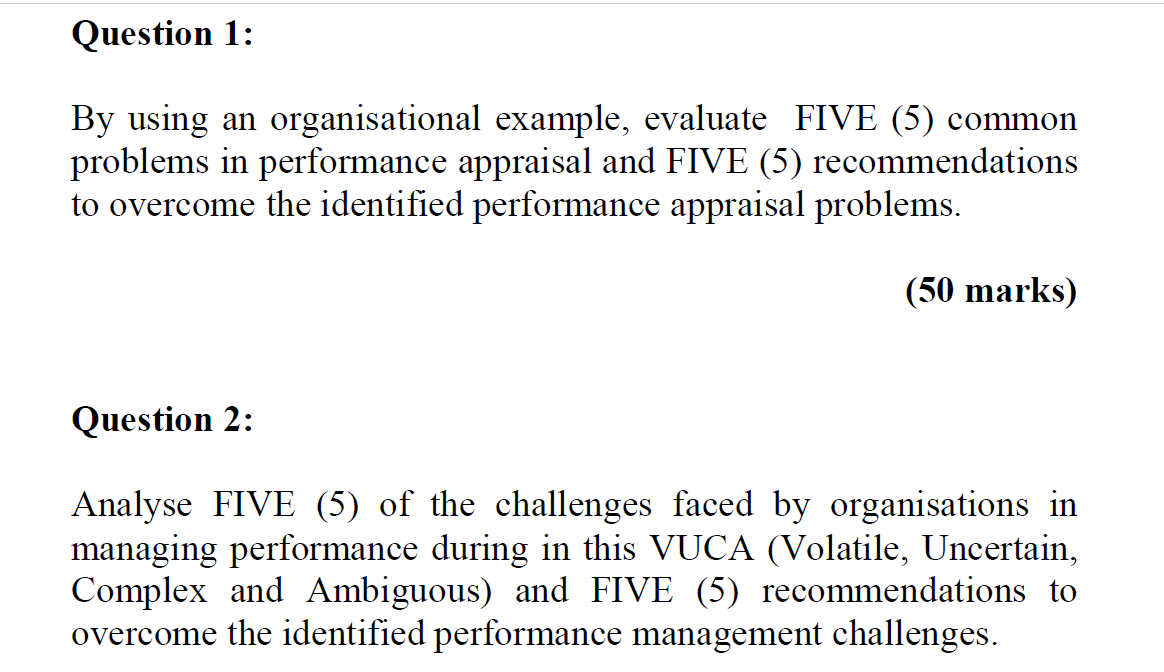 By using an organisational example, evaluate FIVE