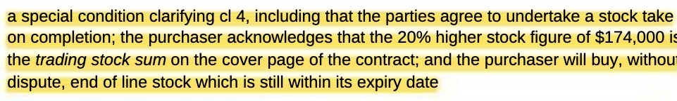 a special condition clarifying cl 4, including