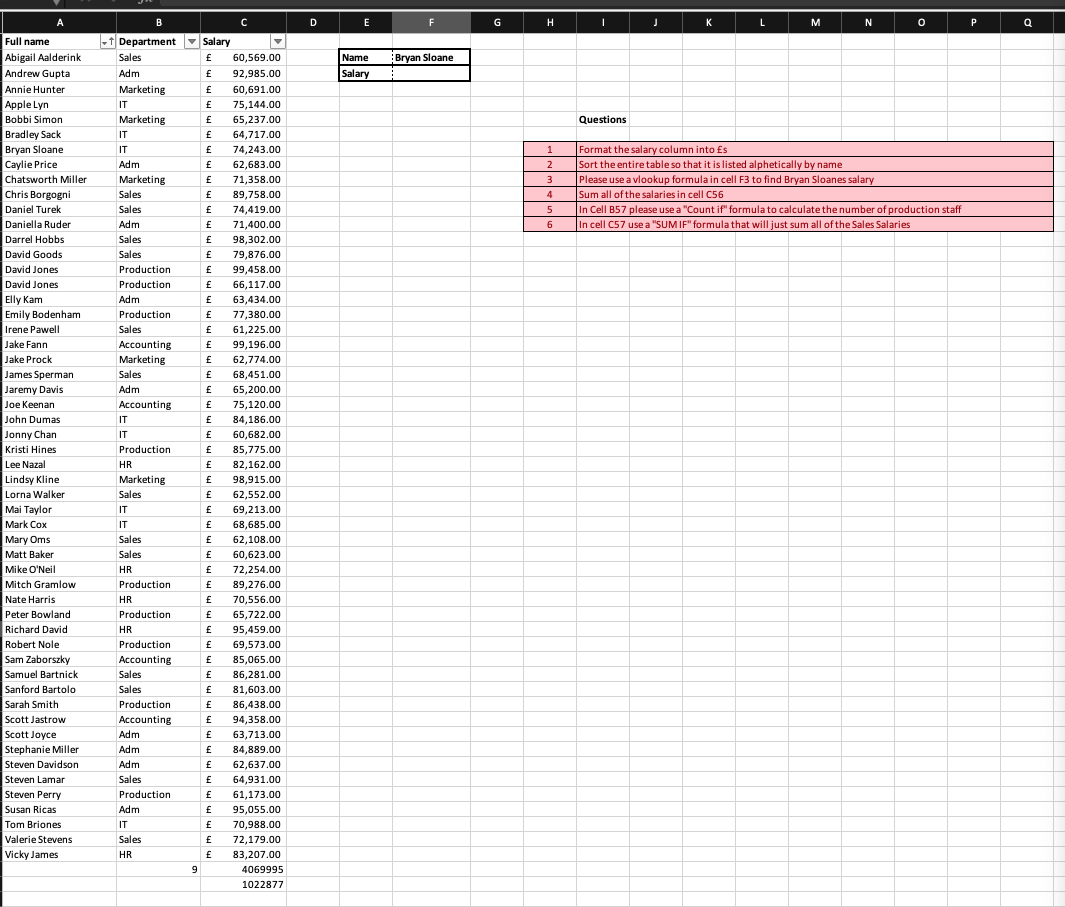 Please show/provide steps for each question