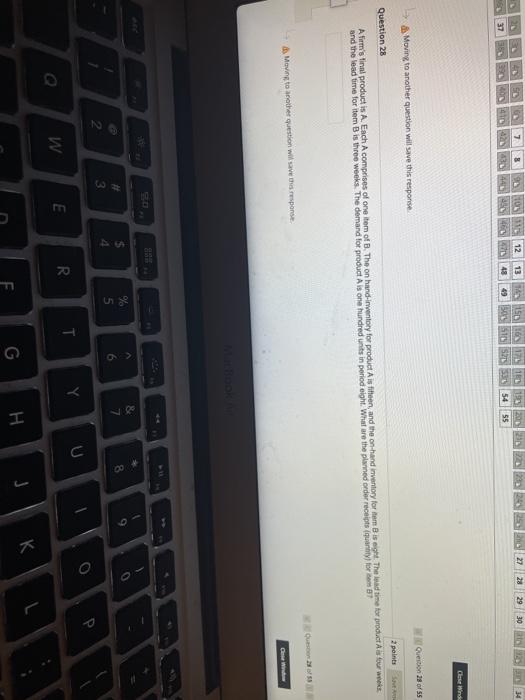 Moving to another question will save this