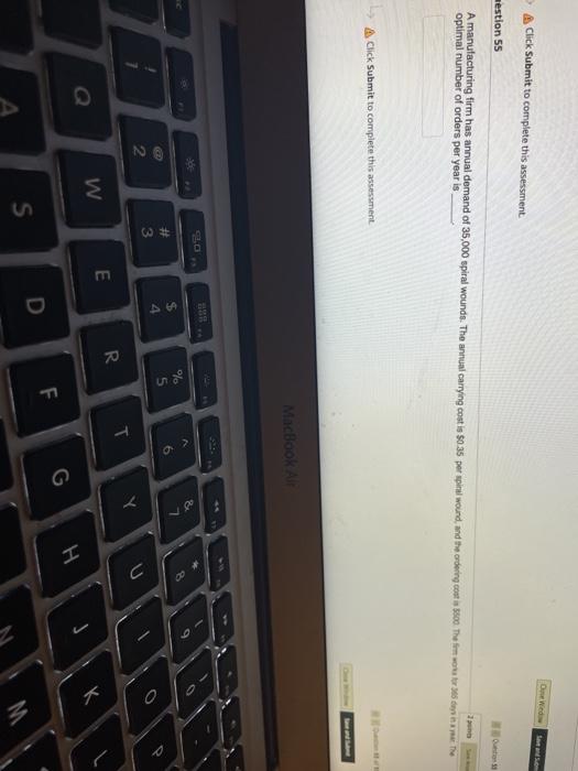 A Click Submit to complete this assessment.