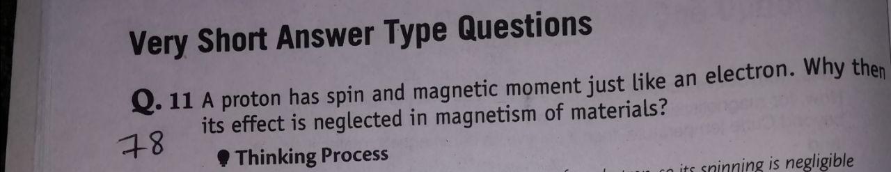 Very Short Answer Type Questions Q. 11 A proton