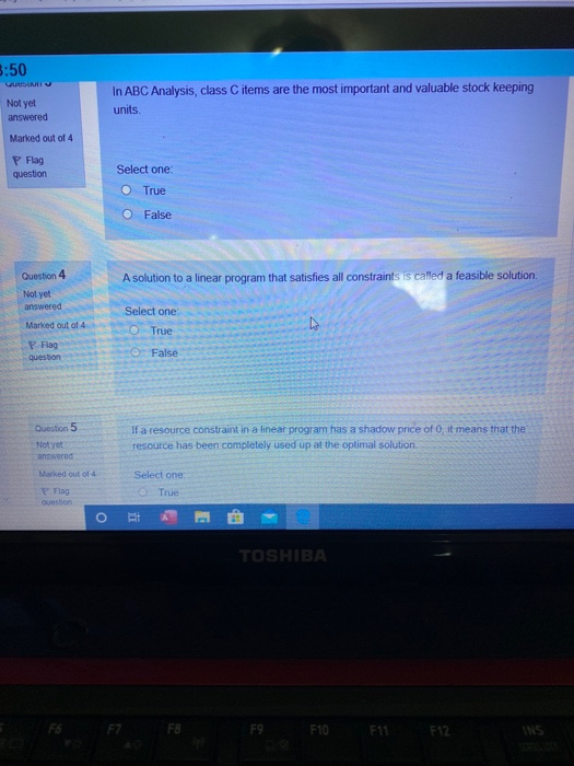 3:50 Not yet answered In ABC Analysis, class C