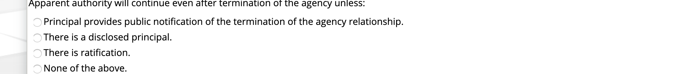 Firing an agent terminates: O Express authority.