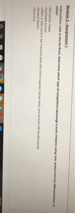 this is Markting class Module 2 - Assignment 1