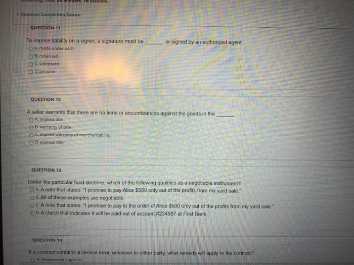 10 seconds Question Completion Status: QUESTION