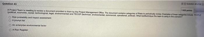 Question 42 You have just finished a sensitivity