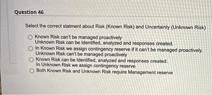 Question 42 You have just finished a sensitivity