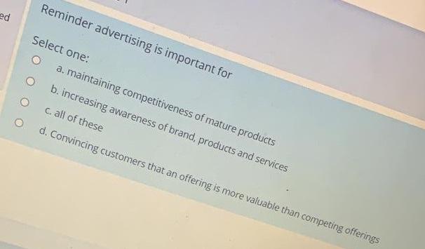 Reminder advertising is important for ed Select