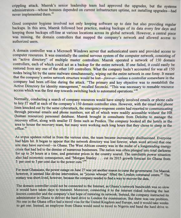 1. Why was the attack on Maersk successful? 2.