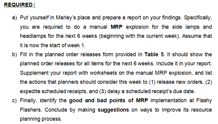 Fill in the Table 5 and answer (a),(b)and (c)