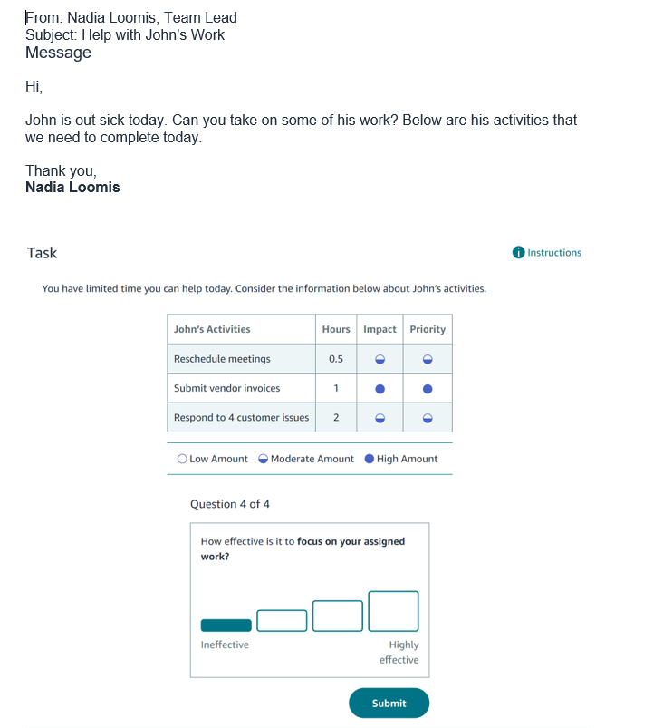 From: Nadia Loomis, Team Lead Subject: Help with