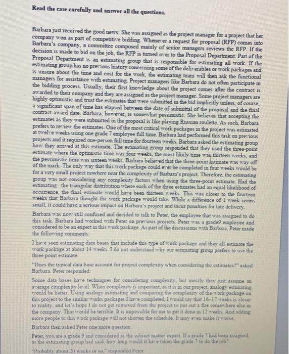 Read the case carefully and answer all the