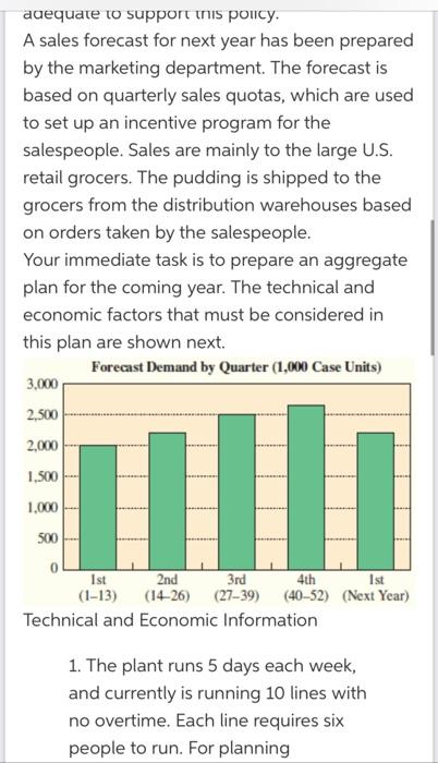 Prepare an aggregate plan for the coming year,